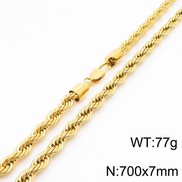 fashion geometric stainless steel titanium steel plating gold plated necklace