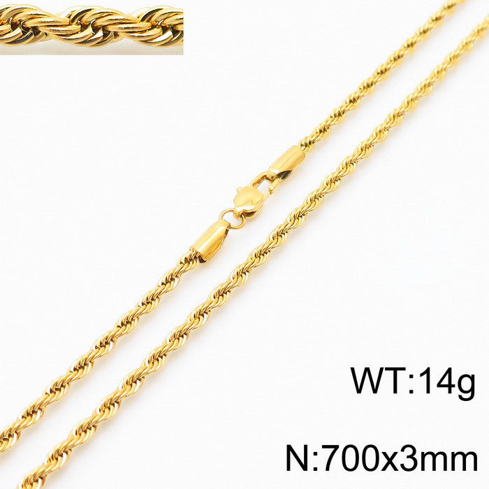 fashion geometric stainless steel titanium steel plating gold plated necklace