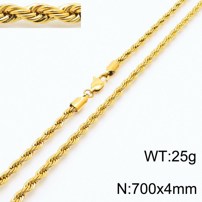 fashion geometric stainless steel titanium steel plating gold plated necklace