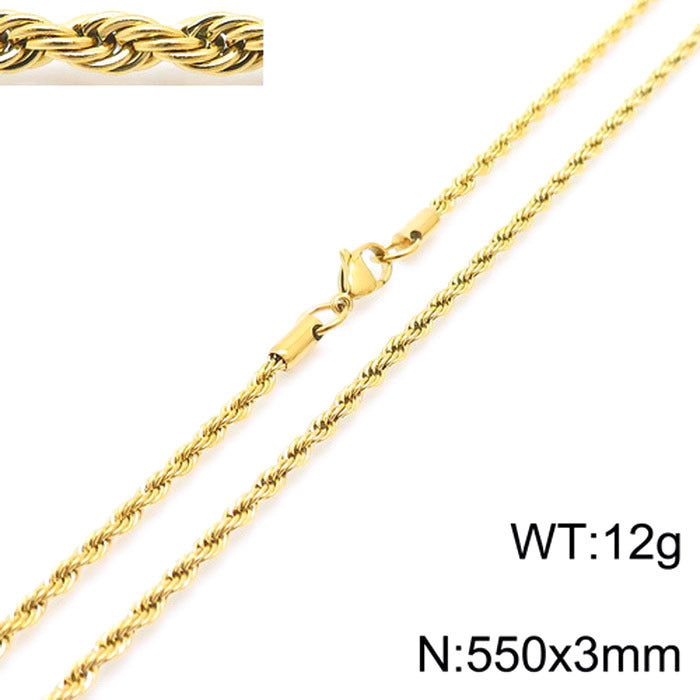 fashion geometric stainless steel titanium steel plating gold plated necklace