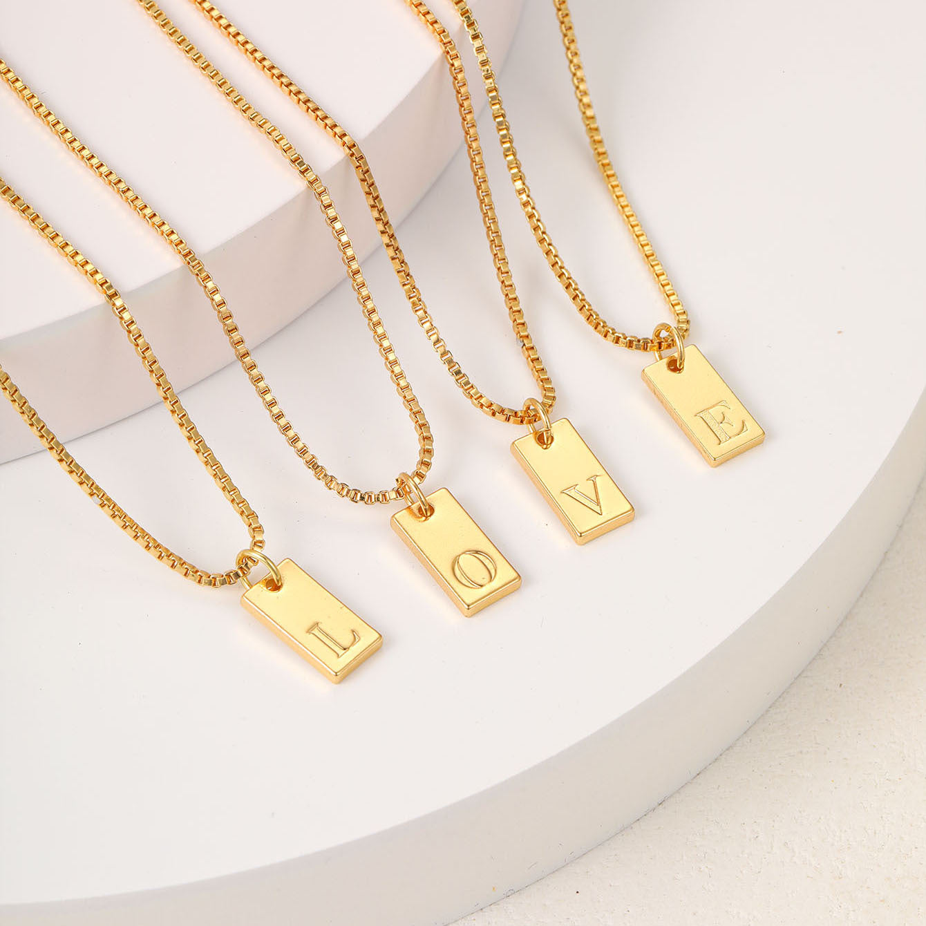 ig style simple style letter alloy plating women's pendant necklace