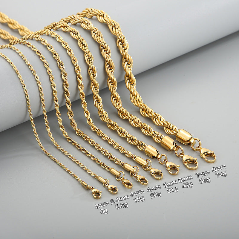 fashion geometric stainless steel titanium steel plating gold plated necklace