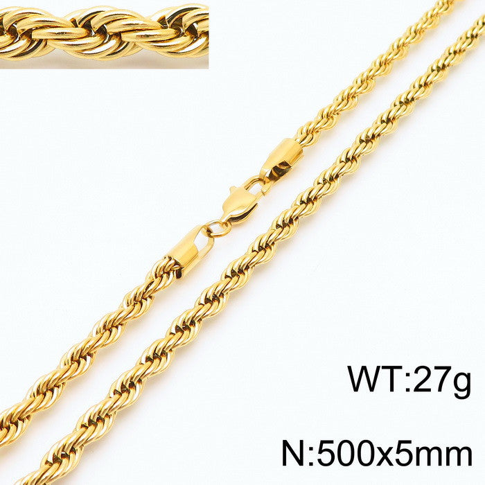 fashion geometric stainless steel titanium steel plating gold plated necklace