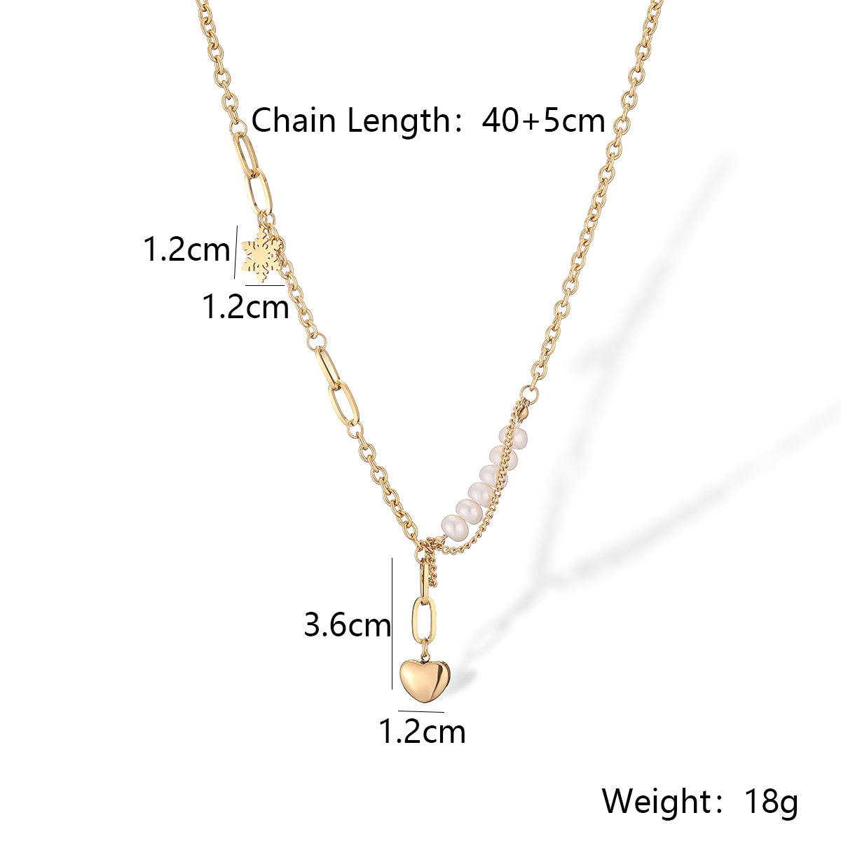 simple style commute heart shape titanium steel plating 18k gold plated necklace