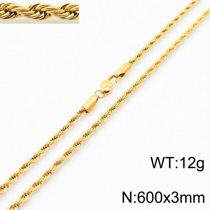 fashion geometric stainless steel titanium steel plating gold plated necklace