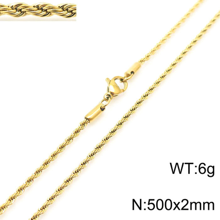 fashion geometric stainless steel titanium steel plating gold plated necklace