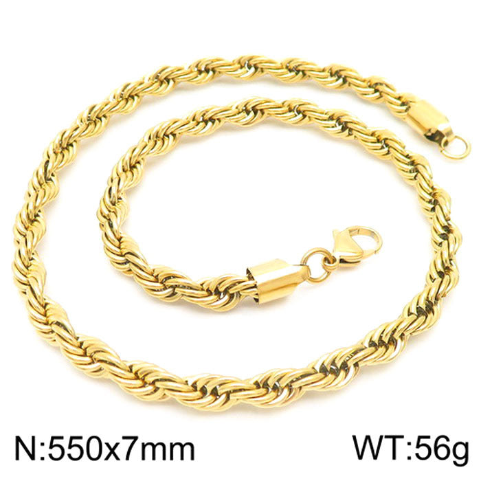 fashion geometric stainless steel titanium steel plating gold plated necklace