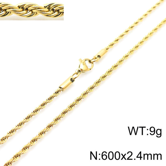 fashion geometric stainless steel titanium steel plating gold plated necklace