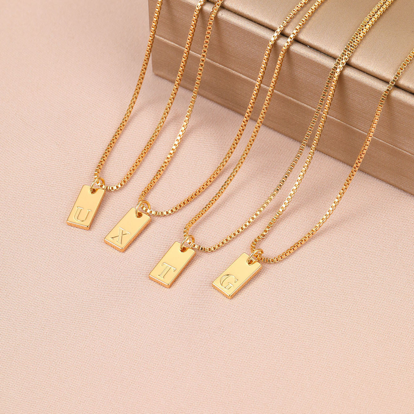 ig style simple style letter alloy plating women's pendant necklace