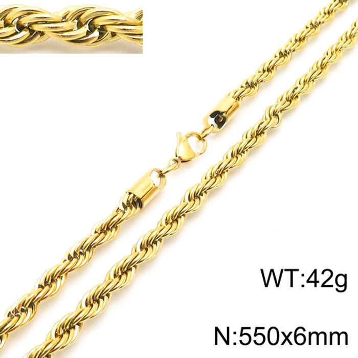 fashion geometric stainless steel titanium steel plating gold plated necklace