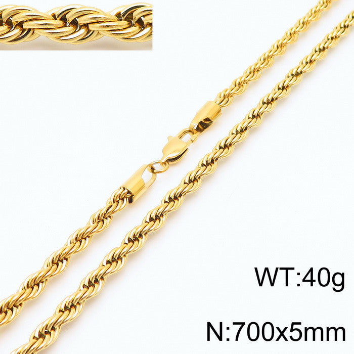 fashion geometric stainless steel titanium steel plating gold plated necklace