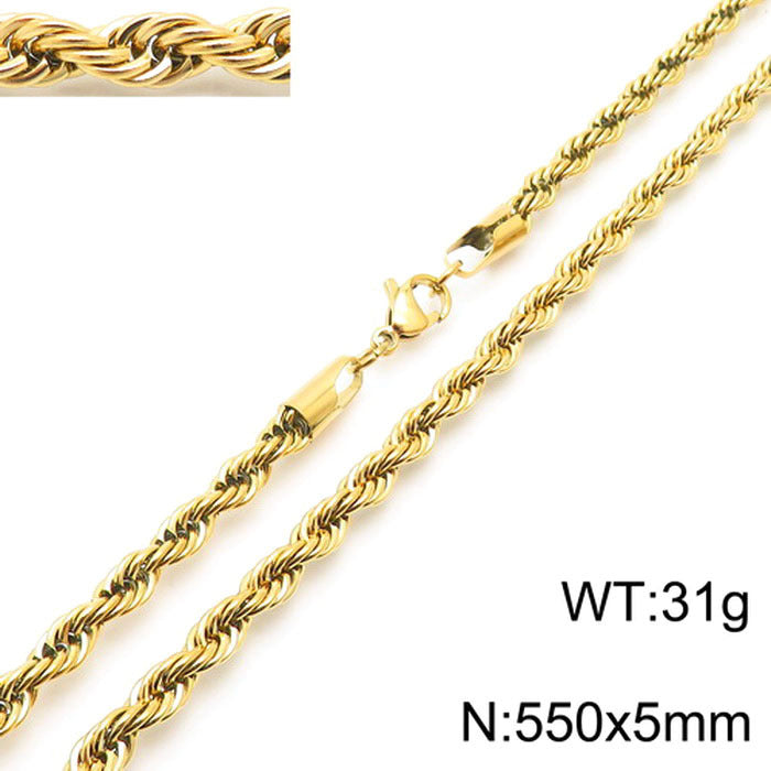 fashion geometric stainless steel titanium steel plating gold plated necklace