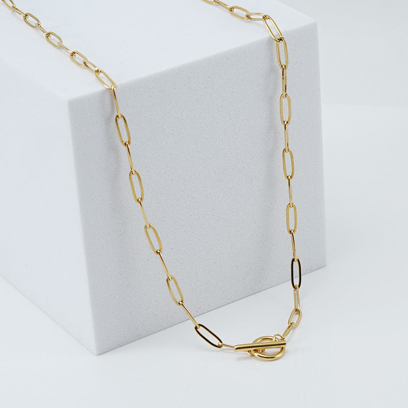 fashion geometric stainless steel necklace gold plated stainless steel necklaces