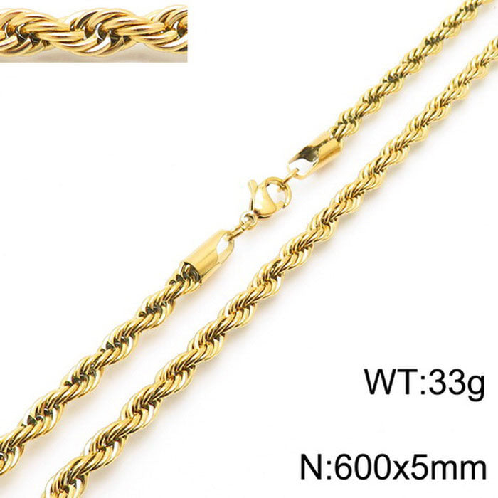 fashion geometric stainless steel titanium steel plating gold plated necklace