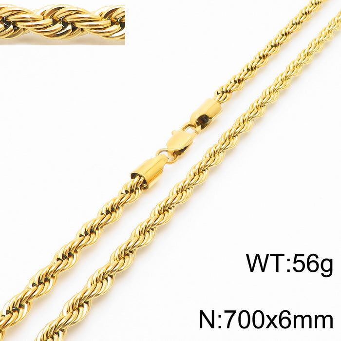 fashion geometric stainless steel titanium steel plating gold plated necklace