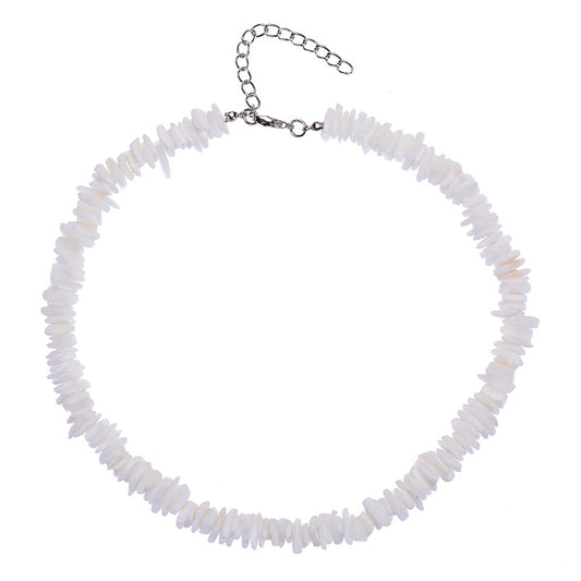 simple style solid color shell beaded women's necklace