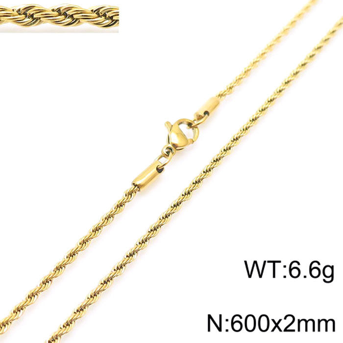 fashion geometric stainless steel titanium steel plating gold plated necklace