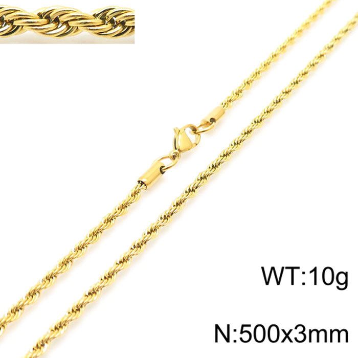 fashion geometric stainless steel titanium steel plating gold plated necklace