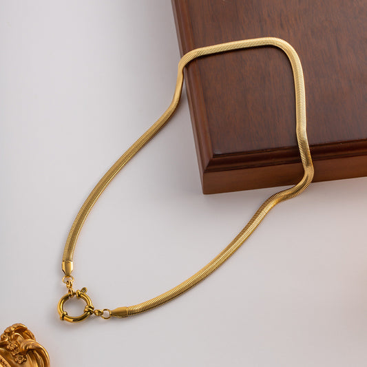 vintage style simple style solid color stainless steel plating 18k gold plated necklace