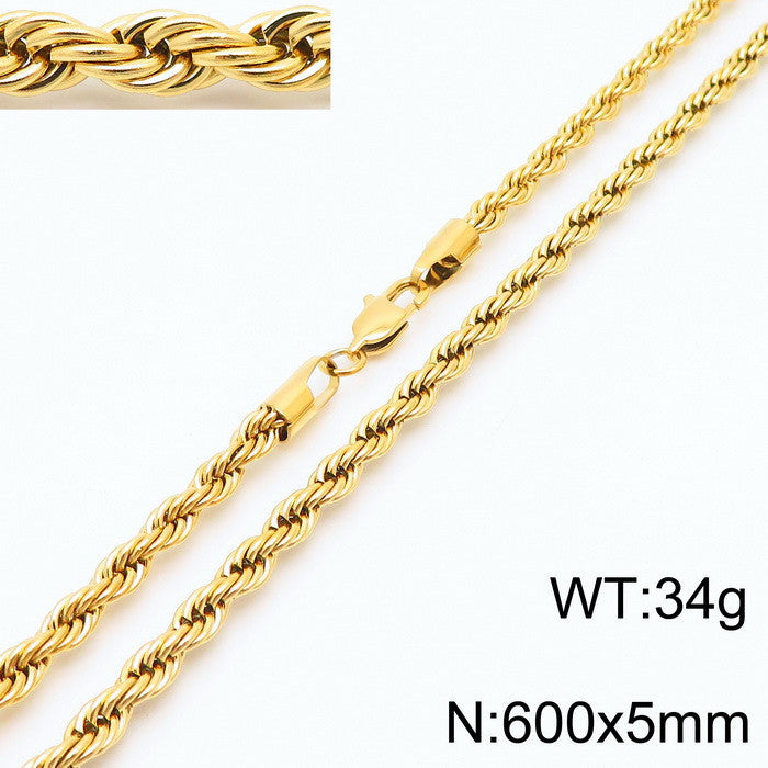 fashion geometric stainless steel titanium steel plating gold plated necklace