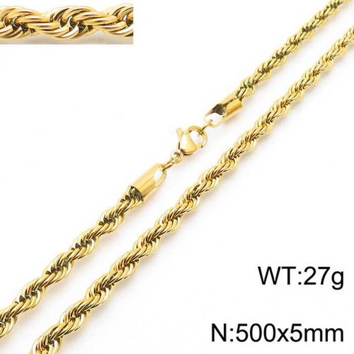 fashion geometric stainless steel titanium steel plating gold plated necklace