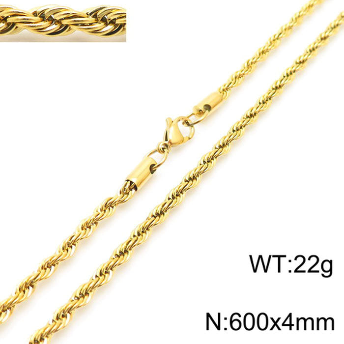 fashion geometric stainless steel titanium steel plating gold plated necklace