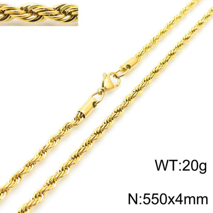 fashion geometric stainless steel titanium steel plating gold plated necklace