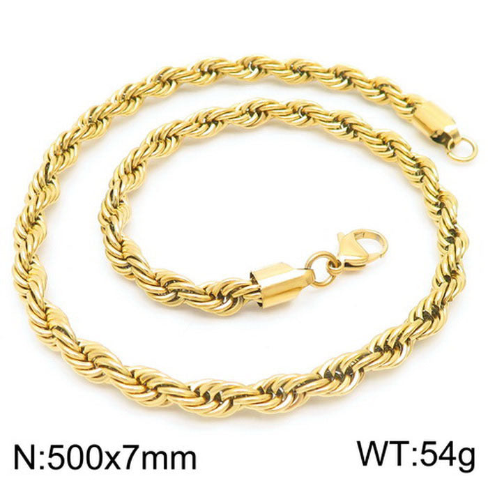 fashion geometric stainless steel titanium steel plating gold plated necklace