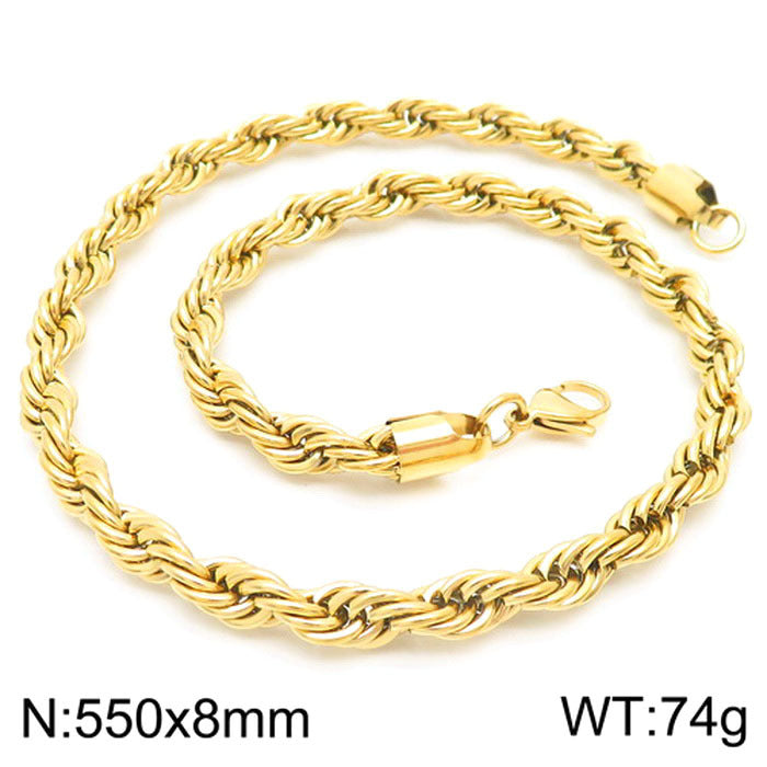 fashion geometric stainless steel titanium steel plating gold plated necklace