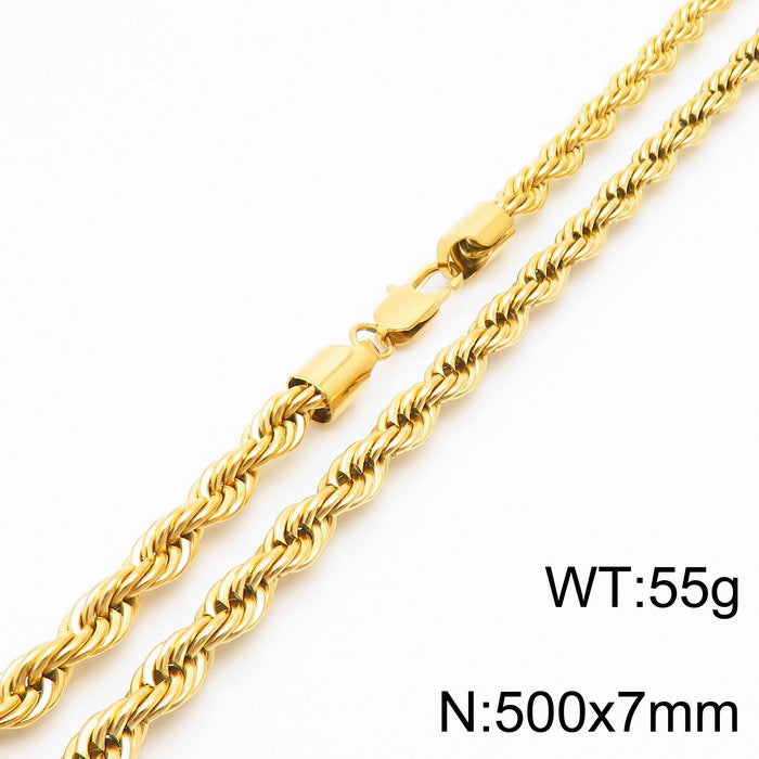 fashion geometric stainless steel titanium steel plating gold plated necklace