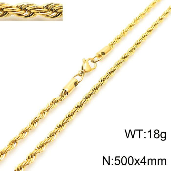 fashion geometric stainless steel titanium steel plating gold plated necklace