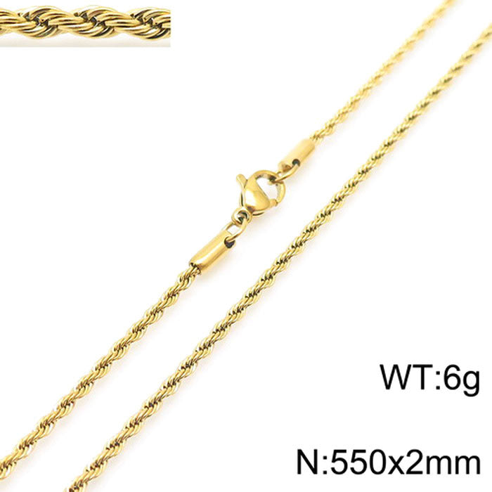 fashion geometric stainless steel titanium steel plating gold plated necklace